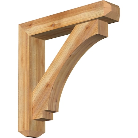 Ekena Millwork Imperial Craftsman Rough Sawn Bracket w/ Offset Brace, Western Red Cedar, 6"W x 30"D x 30"H BKT0604X30X30IMP04RWR